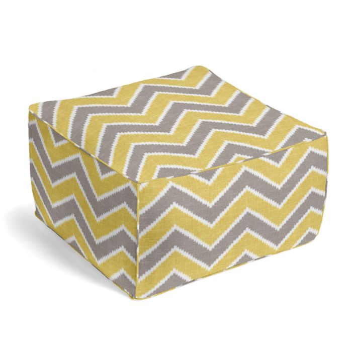 Square Pouf in Rise & Fall - Buttercup