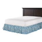 Ruffle Bedskirt in Rope Walk - Persian Blue
