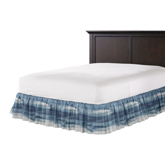 Ruffle Bedskirt in Up In The Sky - Blue