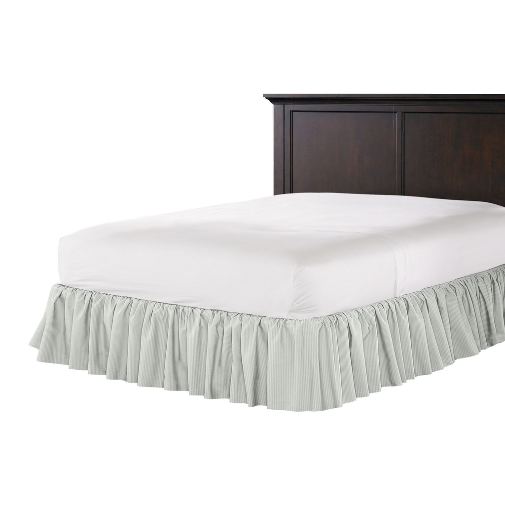 Ruffle Bedskirt in Baldwin - Fog
