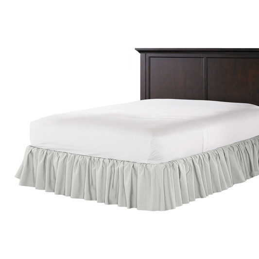 Ruffle Bedskirt in Baldwin - Fog