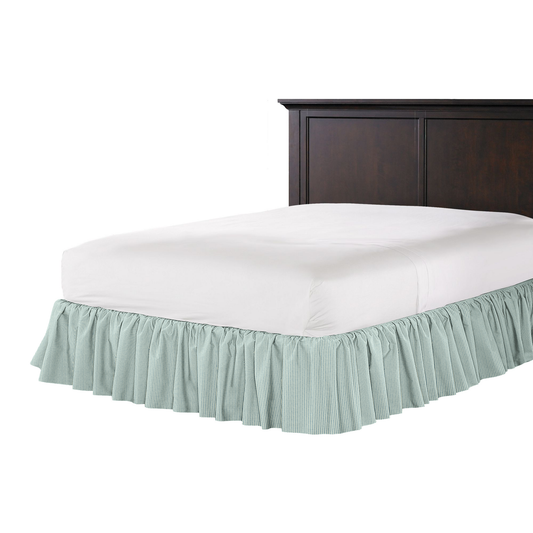 Ruffle Bedskirt in Baldwin - Liberty Blue