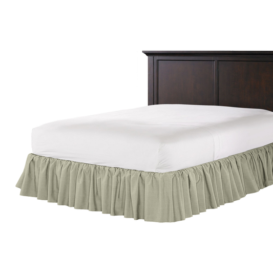 Ruffle Bedskirt in Moray - Dove