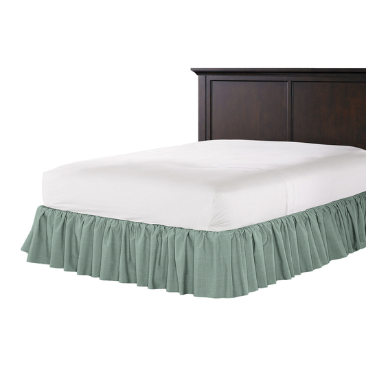 Ruffle Bedskirt in Moray - Glacier