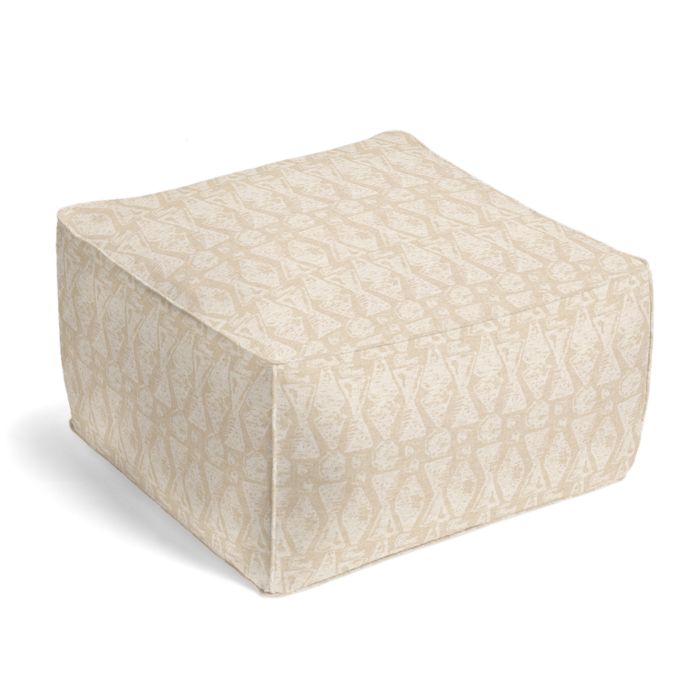 Square Pouf in Sand Storm - Chalk