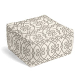 Square Pouf in Scrolling Along - Elephant