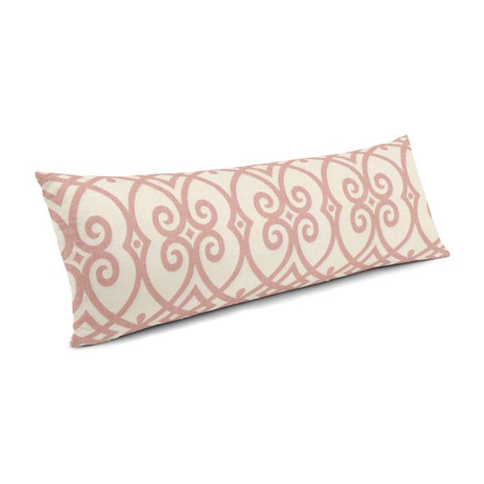 Large Lumbar Pillow in Scrolling Along - Shrimp