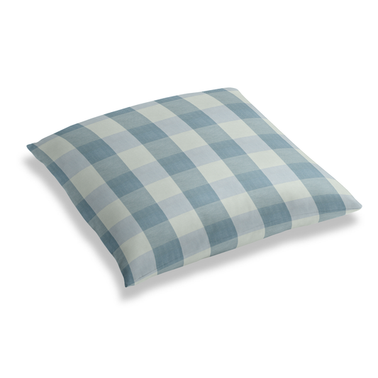 Simple Floor Pillow in Foxy Plaid - Harbor