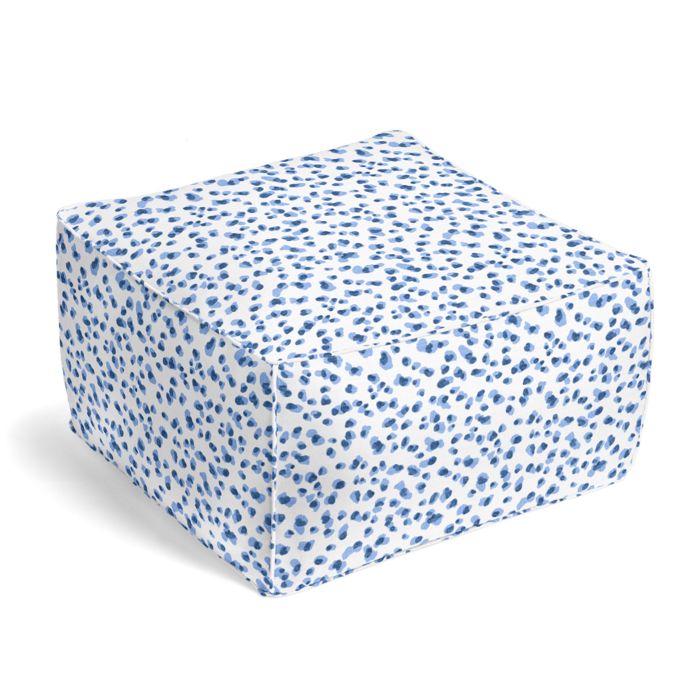 Square Pouf in Spot On - Azure