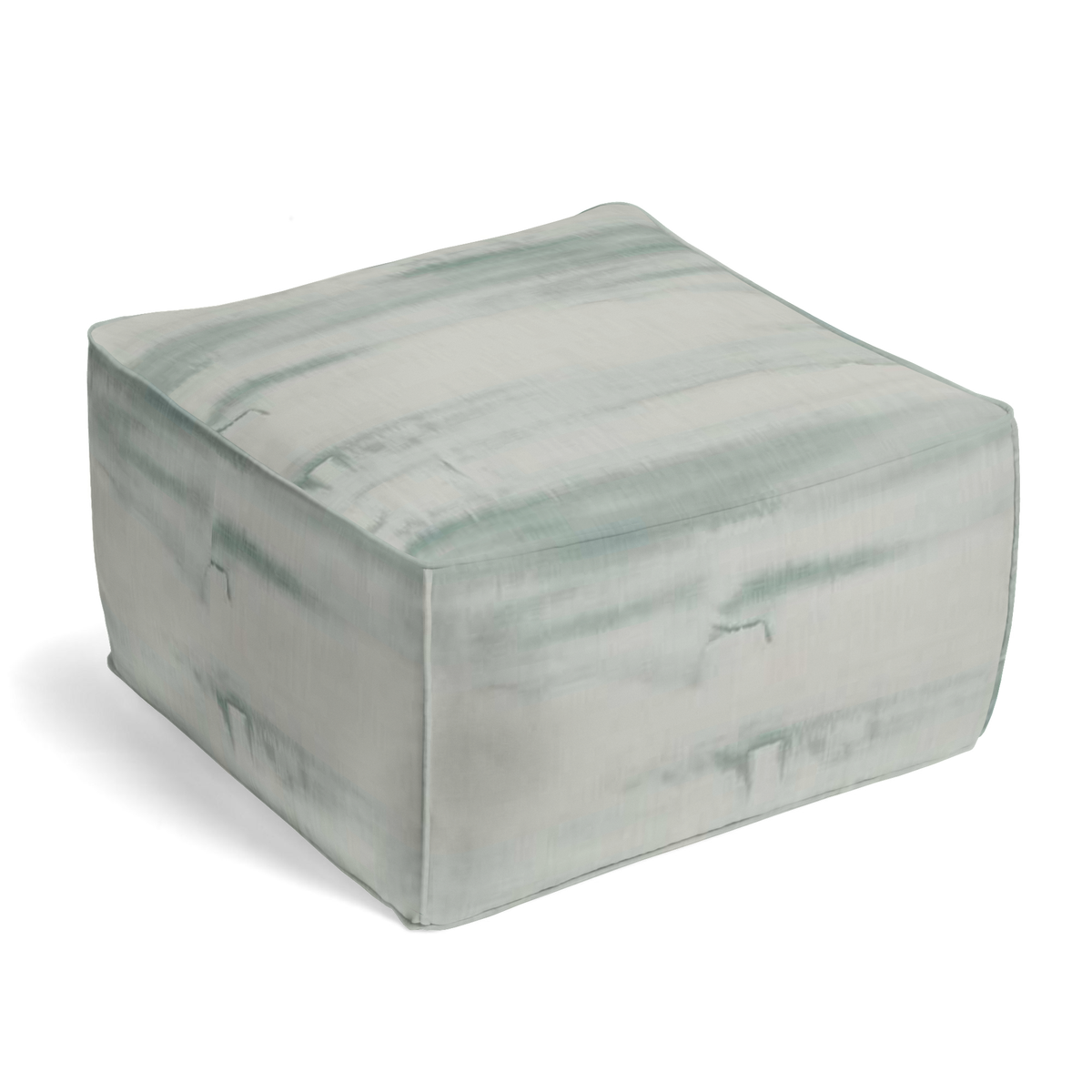 Square Pouf in Up In The Sky - Aqua