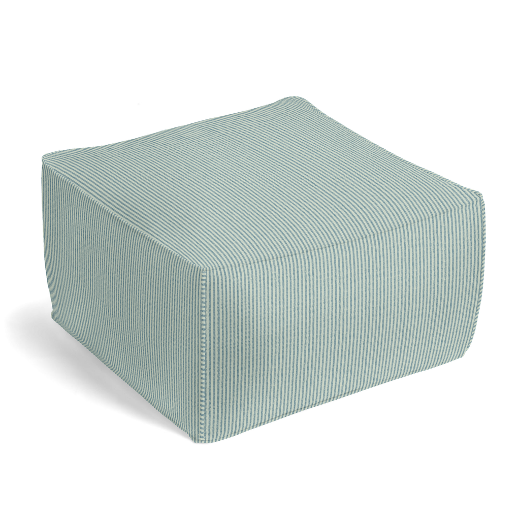 Square Pouf in Baldwin - Liberty Blue