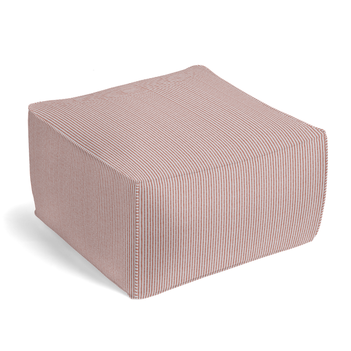 Square Pouf in Baldwin - Scarlet