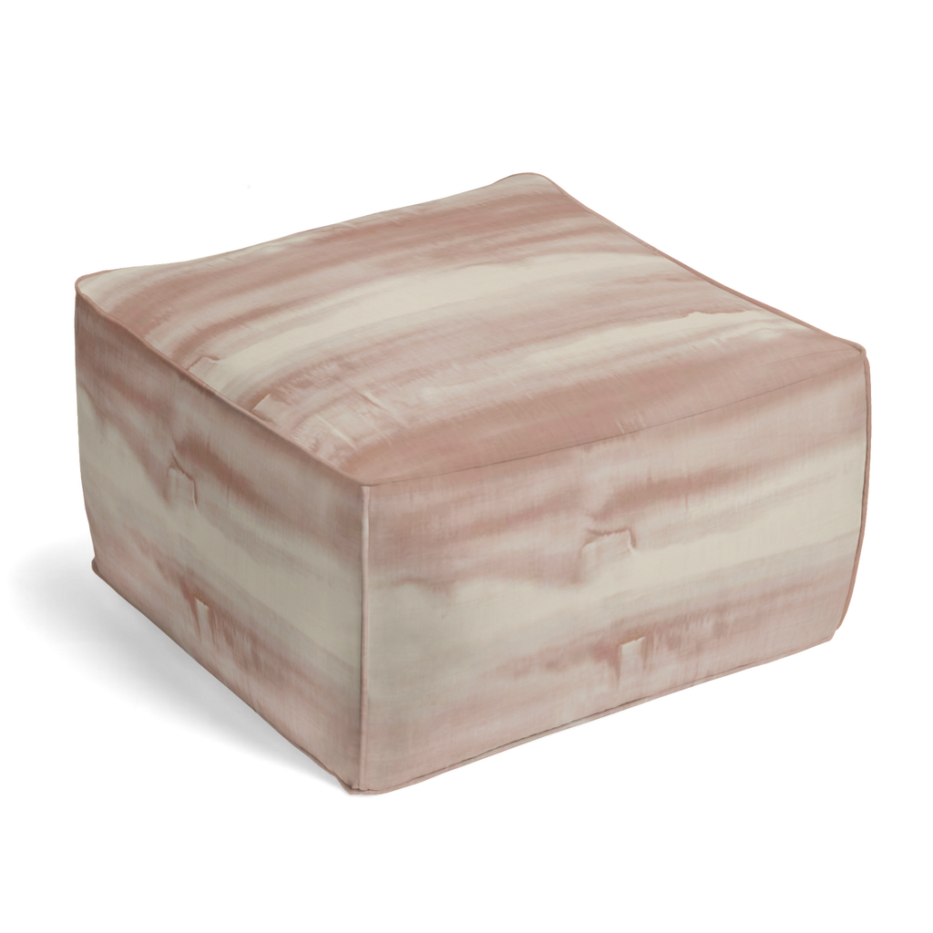Square Pouf in Up In The Sky - Blush