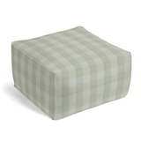 Square Pouf in Foxy Plaid - Dune