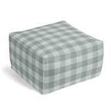Square Pouf in Foxy Plaid - Dusk