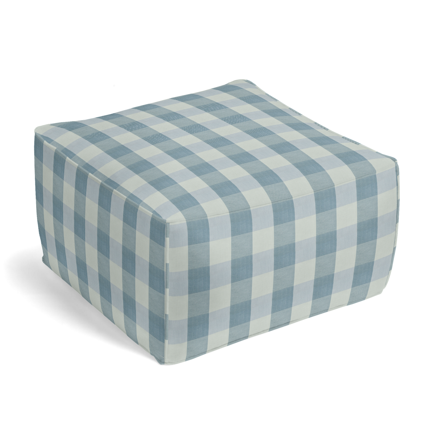 Square Pouf in Foxy Plaid - Harbor