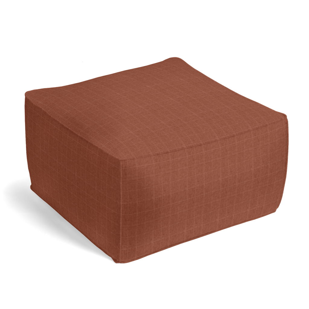 Square Pouf in Moray - Clay