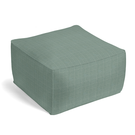 Square Pouf in Moray - Glacier