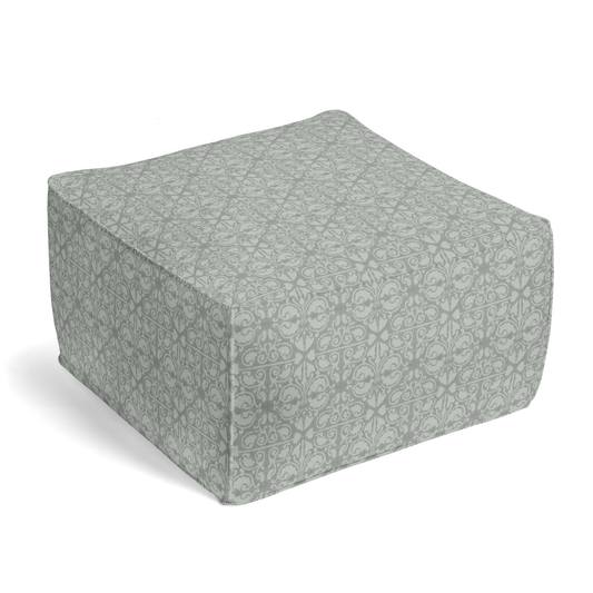 Square Pouf in Palazzo - Gray