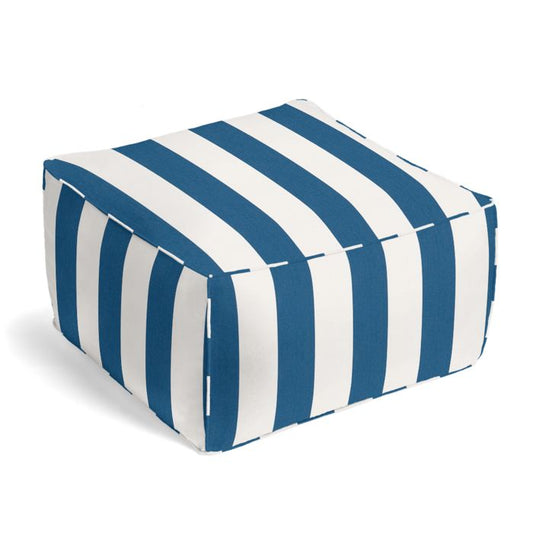 Outdoor Pouf in Sunbrella® Cabana - Regatta