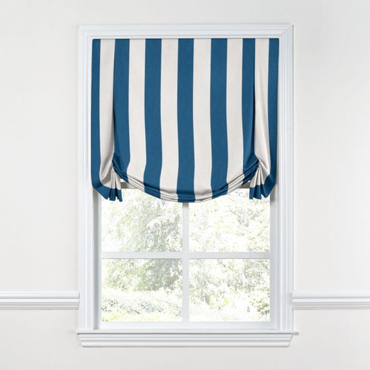 Tulip Roman Shade in Sunbrella® Cabana - Regatta