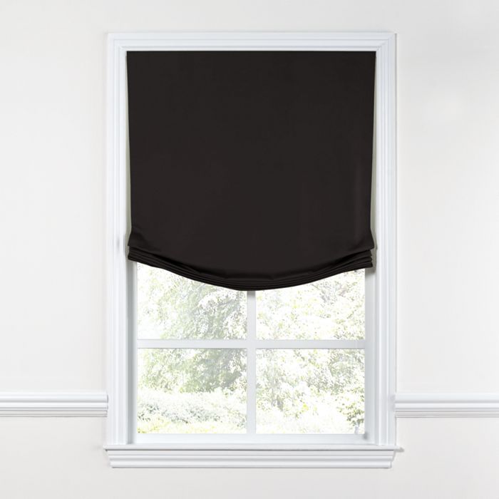 Relaxed Roman Shade in Sunbrella® Canvas - Black