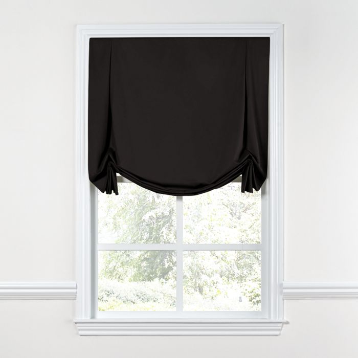 Tulip Roman Shade in Sunbrella® Canvas - Black