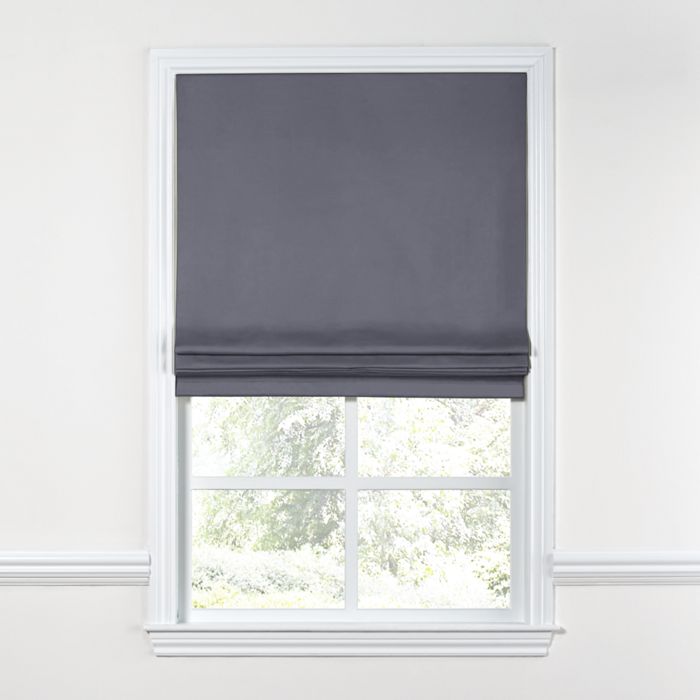 Flat Roman Shade in Sunbrella® Canvas - Charcoal