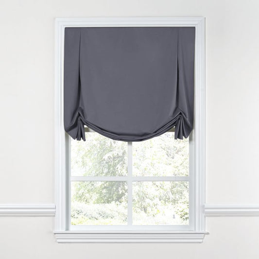 Tulip Roman Shade in Sunbrella® Canvas - Charcoal