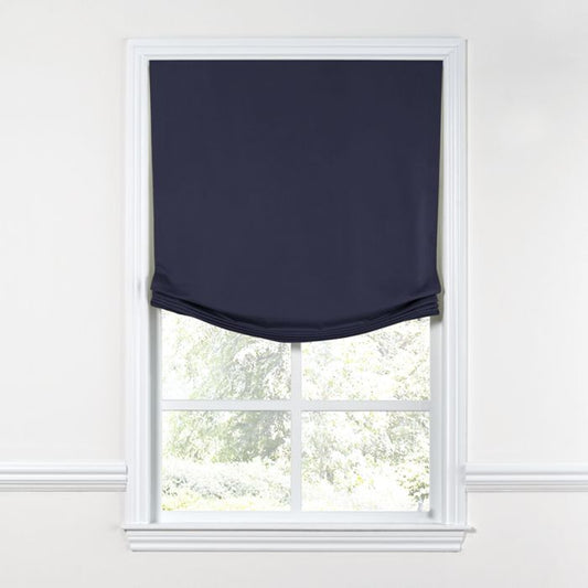 Relaxed Roman Shade in Sunbrella® Canvas - Navy