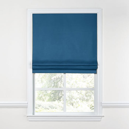 Flat Roman Shade in Sunbrella® Canvas - Regatta