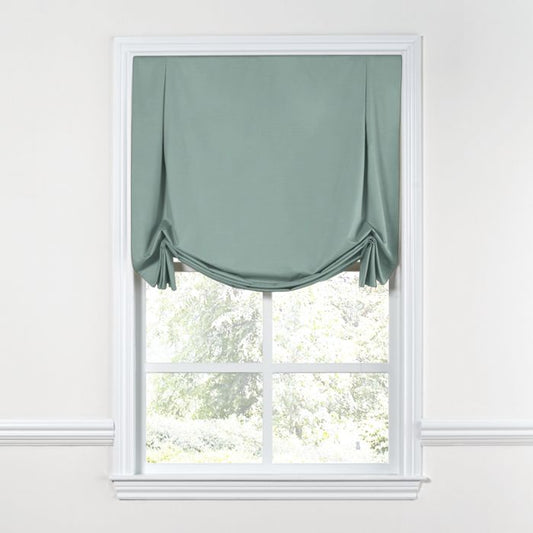 Tulip Roman Shade in Sunbrella® Canvas - Spa
