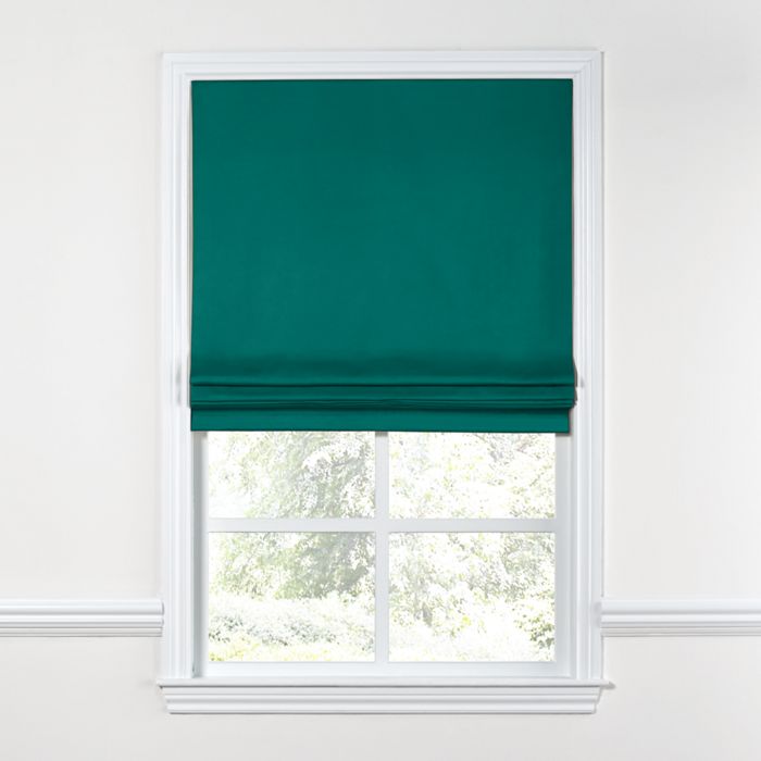 Flat Roman Shade in Sunbrella® Canvas - Teal