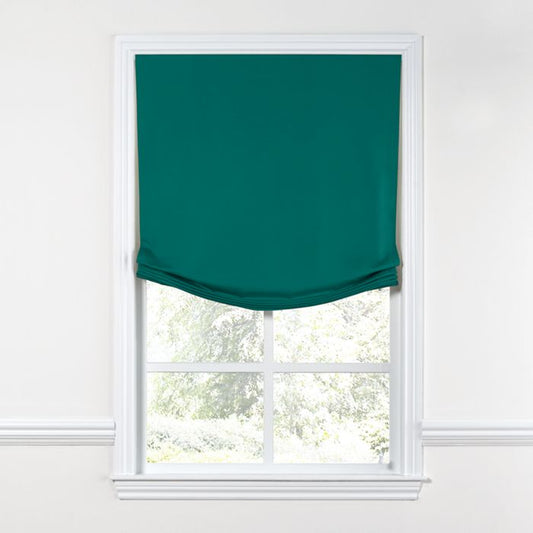 Relaxed Roman Shade in Sunbrella® Canvas - Teal