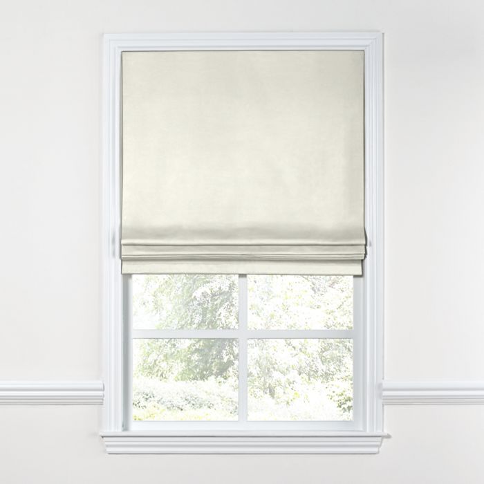Flat Roman Shade in Sunbrella® Canvas - White