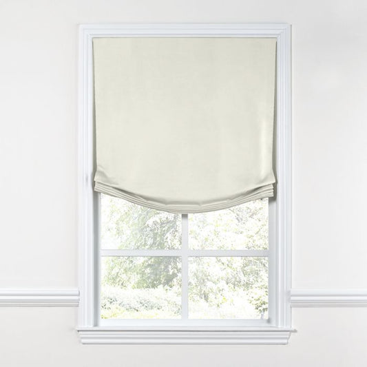 Relaxed Roman Shade in Sunbrella® Canvas - White