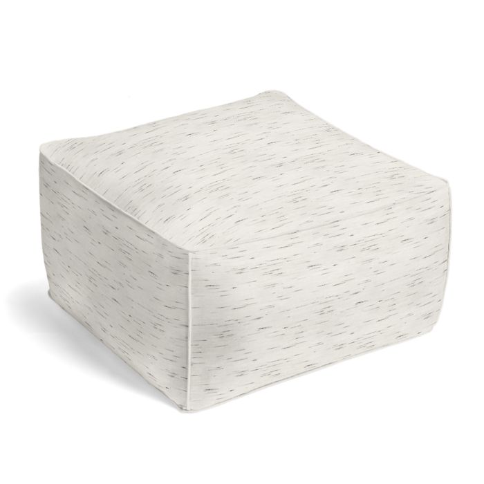 Outdoor Pouf in Sunbrella® Frequency - Parchment