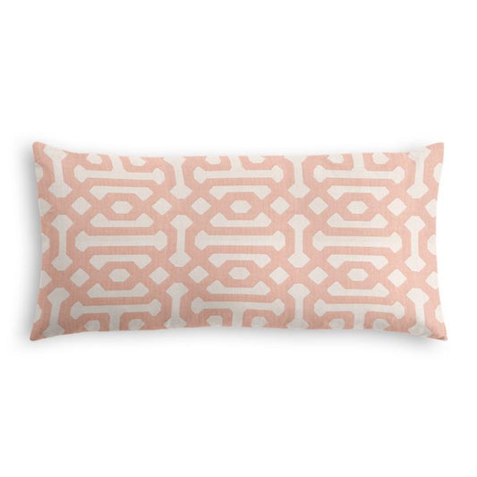 Outdoor Lumbar Pillow in Sunbrella® Fretwork - Cameo