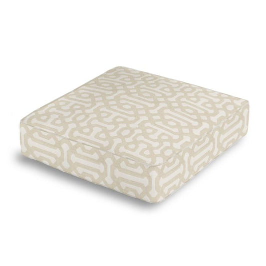 Box Floor Pillow in Sunbrella® Fretwork - Flax