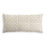 Outdoor Lumbar Pillow in Sunbrella® Fretwork - Flax