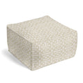 Outdoor Pouf in Sunbrella® Fretwork - Flax