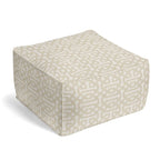 Outdoor Pouf in Sunbrella® Fretwork - Flax