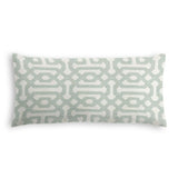 Outdoor Lumbar Pillow in Sunbrella® Fretwork - Mist