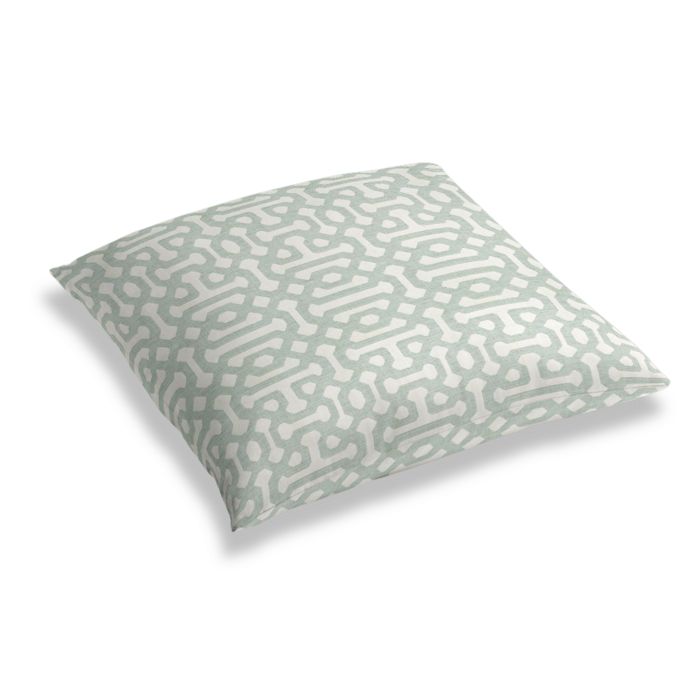Simple Outdoor Floor Pillow in Sunbrella® Fretwork - Mist