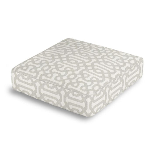 Box Floor Pillow in Sunbrella® Fretwork - Pewter