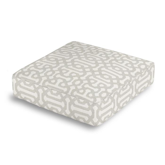 Box Floor Pillow in Sunbrella® Fretwork - Pewter