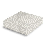 Box Floor Pillow in Sunbrella® Fretwork - Pewter
