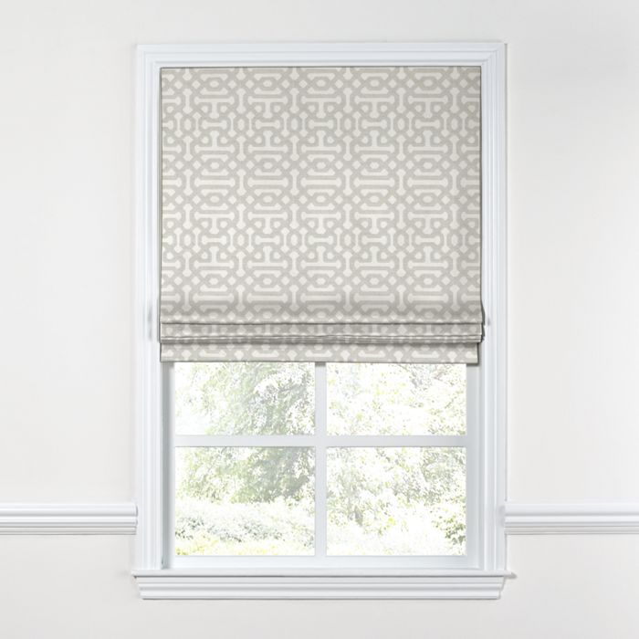 Flat Roman Shade in Sunbrella® Fretwork - Pewter