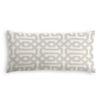 Outdoor Lumbar Pillow in Sunbrella® Fretwork - Pewter