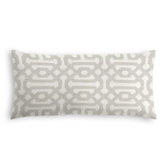 Outdoor Lumbar Pillow in Sunbrella® Fretwork - Pewter